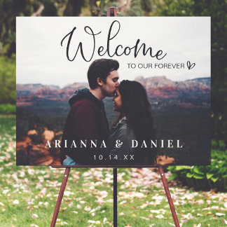 Póster Signo de bienvenida del Boda de fotos