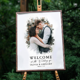 Póster Signo de bienvenida del Boda de fotos