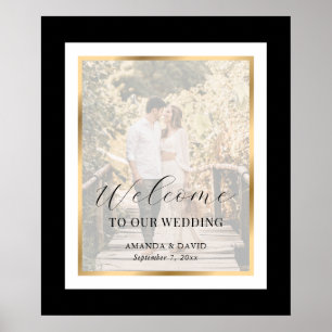 Póster Signo de bienvenida del Boda de fotos de Black Gol