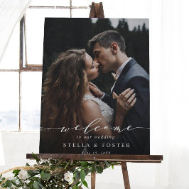 Póster Signo de bienvenida del Boda de fotos de escritura