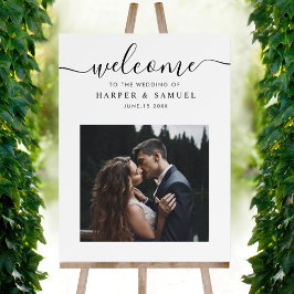 Póster Signo de bienvenida del Boda de fotos de escritura