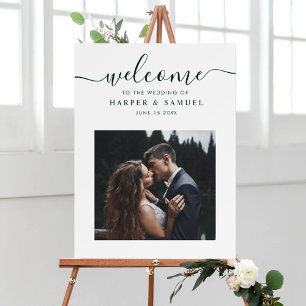 Póster Signo de bienvenida del Boda de fotos de guión ver