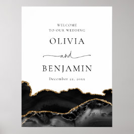 Póster Signo de bienvenida del Boda de Geode de Black Gol