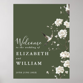 Póster Signo de bienvenida del Boda de la Chinoiserie ver