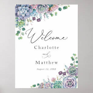 Póster Signo de bienvenida del Boda de la exuberante y ve