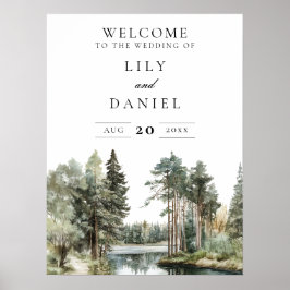 Póster Signo de bienvenida del Boda de la selva acuática 