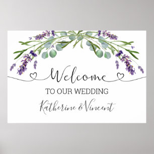 Póster Signo de bienvenida del Boda de las flores de lava