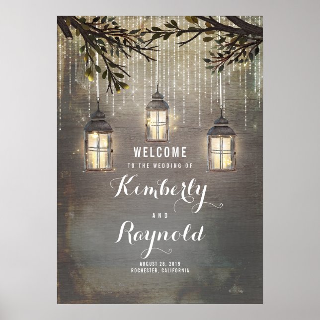 Póster Signo de bienvenida del Boda de las luces de linte (Frente)