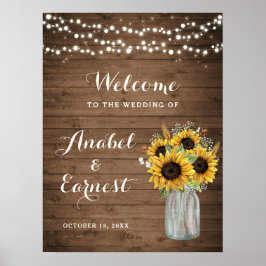 Póster Signo de bienvenida del Boda de los girasoles de m