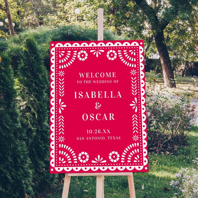 Póster Signo de bienvenida del Boda de Papel rosa calient (Subido por el creador)