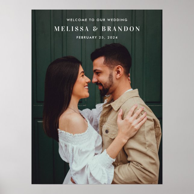 Póster Signo de bienvenida del Boda de superposición de f (Frente)