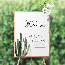 Póster Signo de bienvenida del Boda del desierto del Sagu