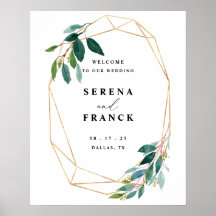 Signo de bienvenida del Boda del Eucalyptus verde,