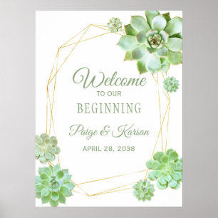 Póster Signo de bienvenida del Boda del exitoso Terrario 