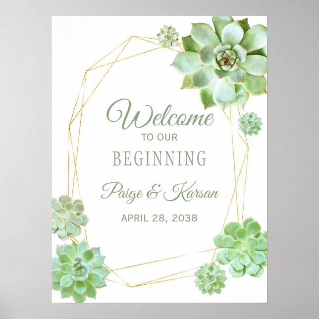 Póster Signo de bienvenida del Boda del exitoso Terrario  (Frente)