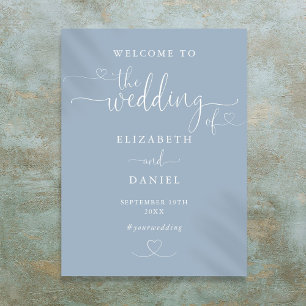 Póster Signo de bienvenida del Boda del guión del corazón