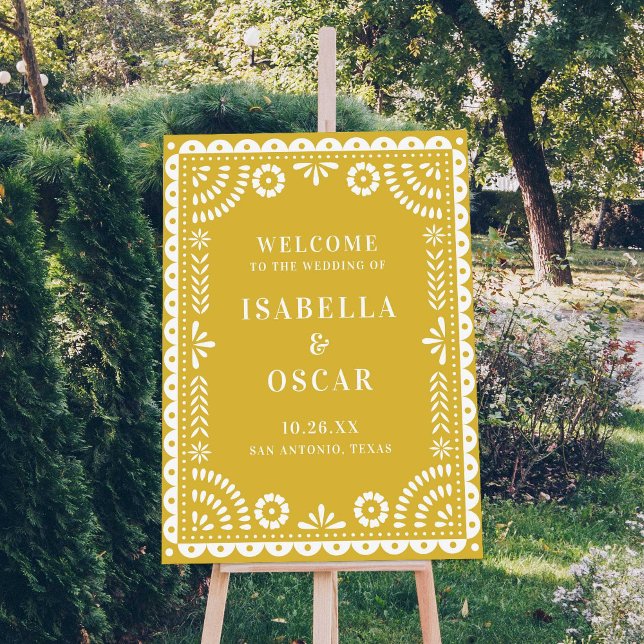 Póster Signo de bienvenida del Boda del Papel amarillo cá (Subido por el creador)