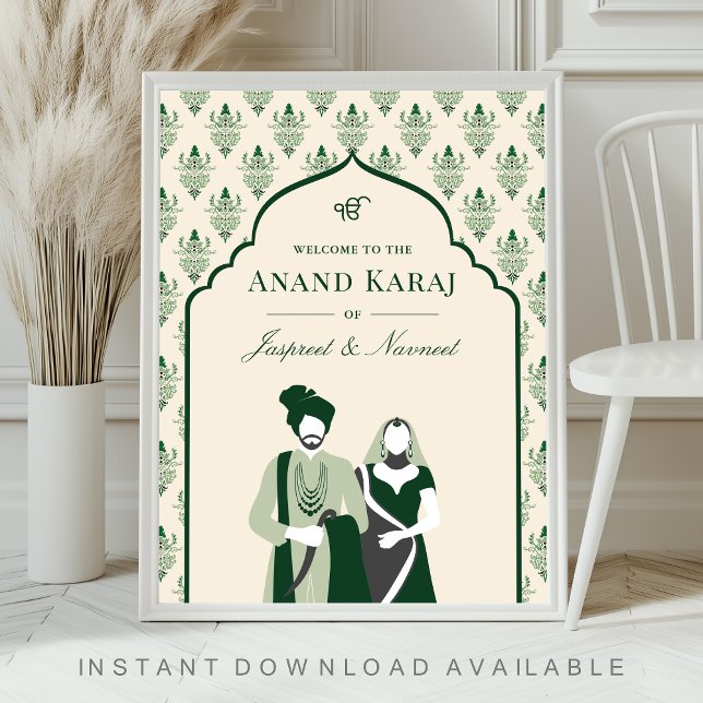Póster Signo de bienvenida del Boda Emerald Anand Karaj S (Subido por el creador)