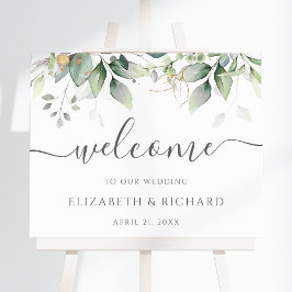 Póster Signo de bienvenida del Boda Eucalyptus