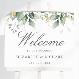 Póster Signo de bienvenida del Boda Eucalyptus