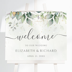 Póster Signo de bienvenida del Boda Eucalyptus