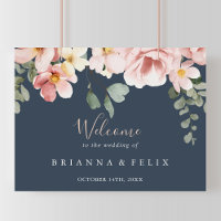 Signo de bienvenida del Boda floral del Jardín Euc