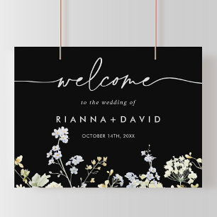 Póster Signo de bienvenida del Boda floral multicolor Boh