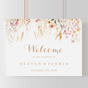 Póster Signo de bienvenida del Boda floral salvaje Fall M