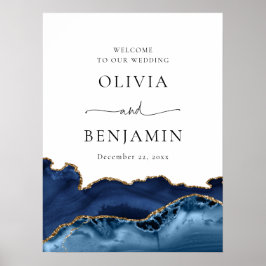 Póster Signo de bienvenida del Boda Geode de la Marina Bl