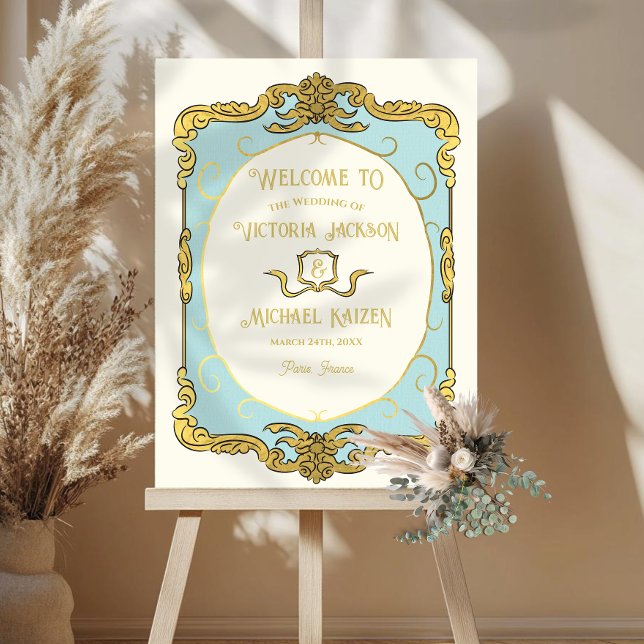Póster Signo de bienvenida del Boda Gold Regency Baroque  (Subido por el creador)