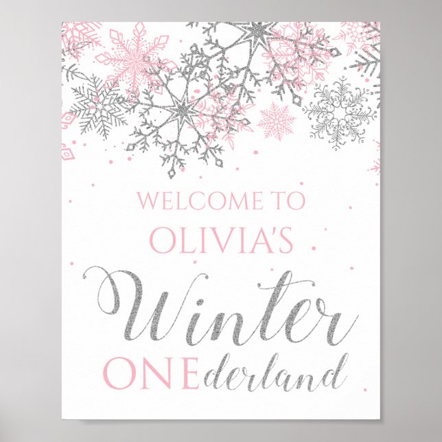 Póster Signo de bienvenida del copo de nieve Onederland d (Frente)