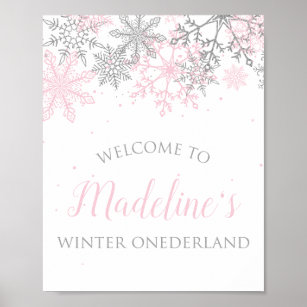 Póster Signo de bienvenida del copo de nieve Onederland d