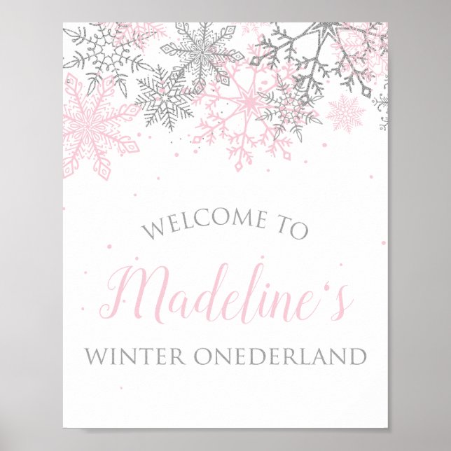 Póster Signo de bienvenida del copo de nieve Onederland d (Frente)
