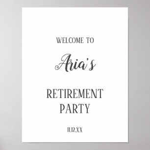 Póster Signo de bienvenida del Fiesta de jubilación minim