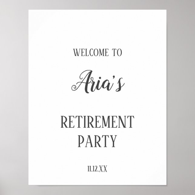 Póster Signo de bienvenida del Fiesta de jubilación minim (Frente)
