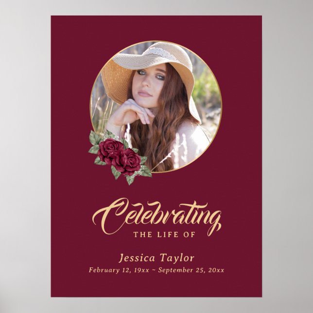 Póster Signo de bienvenida del funeral conmemorativo de l (Frente)