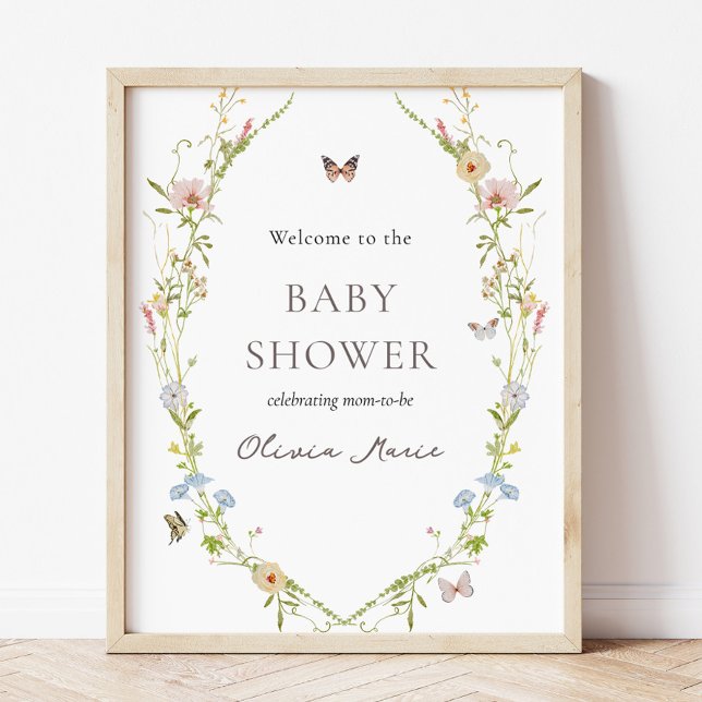 Póster Signo de bienvenida del jardín de mariposa de flor (Subido por el creador)