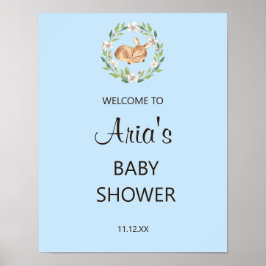 Póster Signo de bienvenida del niño de la ducha con sueño