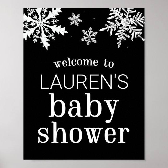 Póster Signo de bienvenida del Personalizado Baby Shower  (Frente)