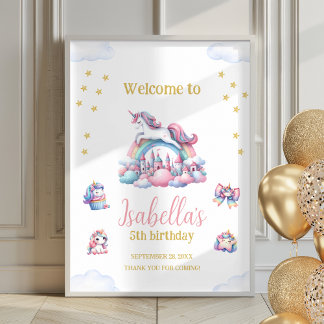 Póster Signo de bienvenida del Poster mágico arcoiris del