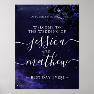 Póster Signo de bienvenida del tema Boda celeste 18x24