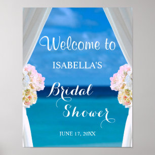 Póster Signo de bienvenida   Ducha de novias de verano en