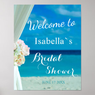 Póster Signo de bienvenida   Ducha de novias de verano en