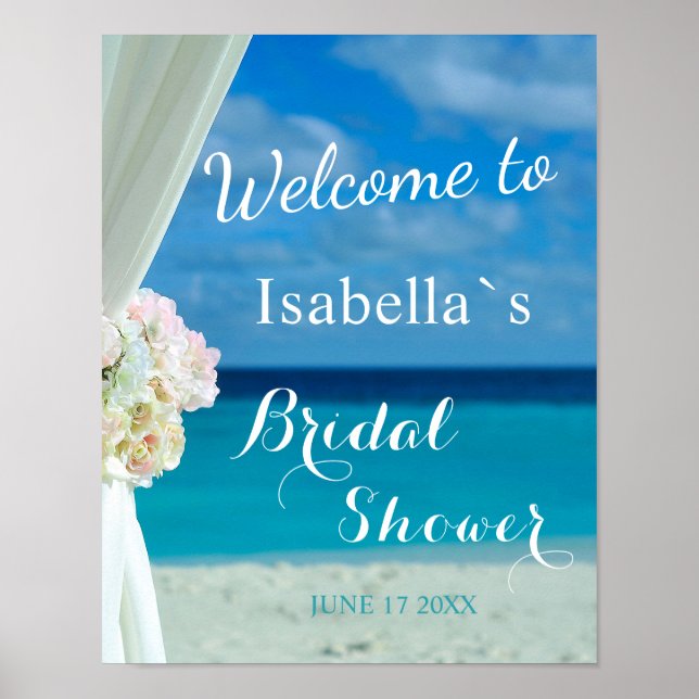 Póster Signo de bienvenida | Ducha de novias de verano en (Frente)