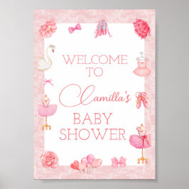 Póster Signo de bienvenida editable de Ballerina Fiesta