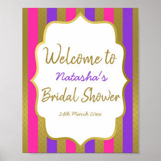 Póster Signo de bienvenida editable de Fiesta marroquí 8x