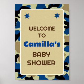 Póster Signo de bienvenida editable del Fiesta de Camo Az