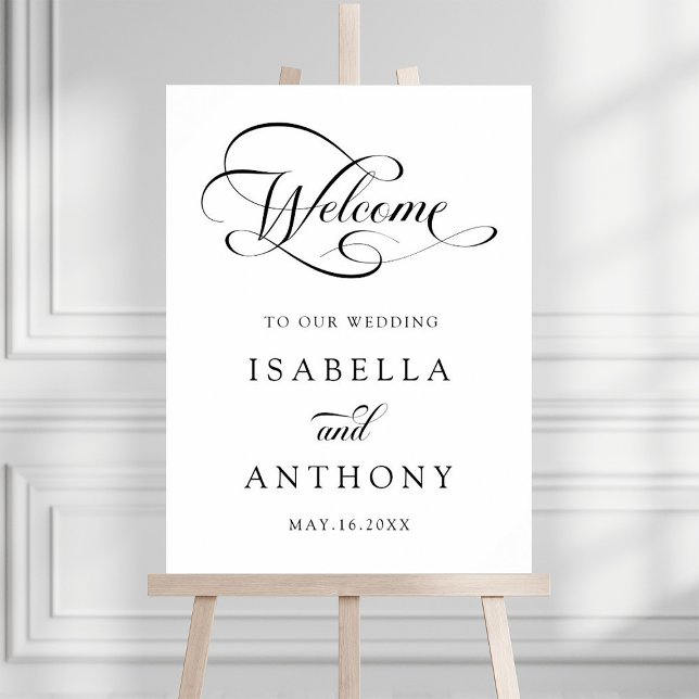 Póster Signo de bienvenida elegante Boda de caligrafía rá (Subido por el creador)