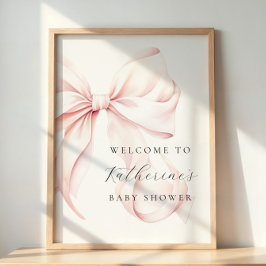 Póster Signo de bienvenida elegante de Baby Shower de col