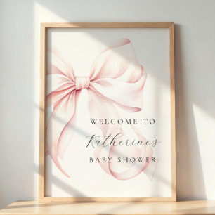 Póster Signo de bienvenida elegante de Baby Shower de col